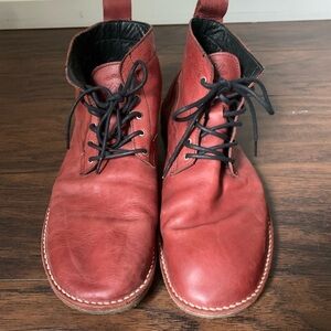 Da Vinci men’s barefoot leather boots - Red